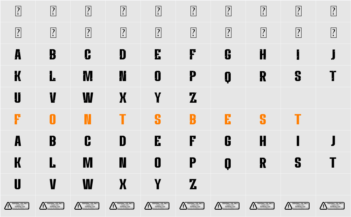 Surviva PERSONAL USE ONLY! Character Map