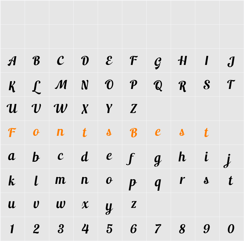 Andalia Character Map