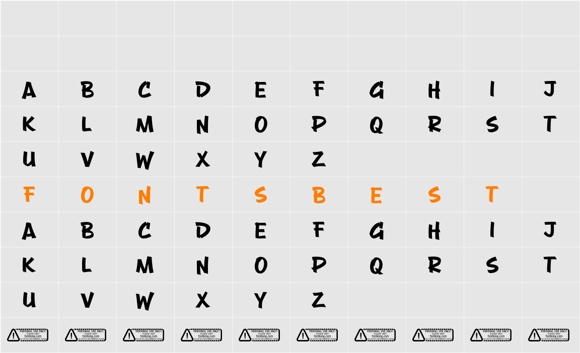 Maytoz PERSONAL USE ONLY! Character Map