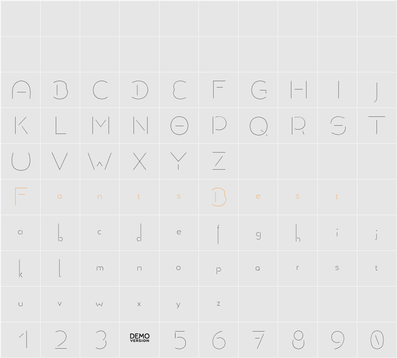 Allioideae-Demo Stencil Character Map