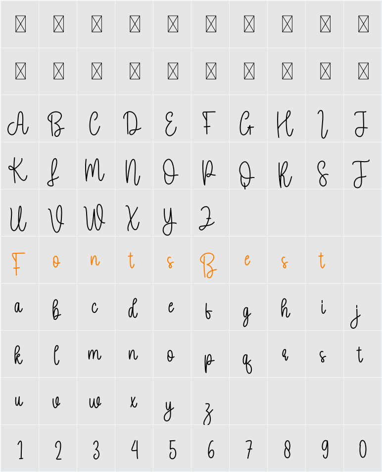 Curly Character Map