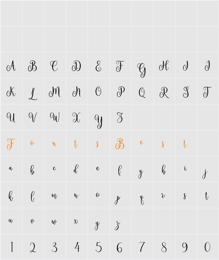 Ameline Character Map