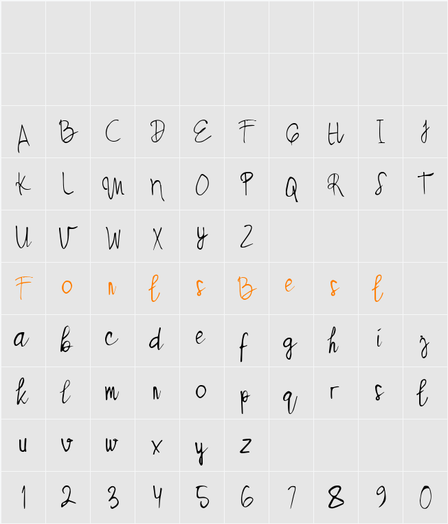 Bessie Demo Character Map