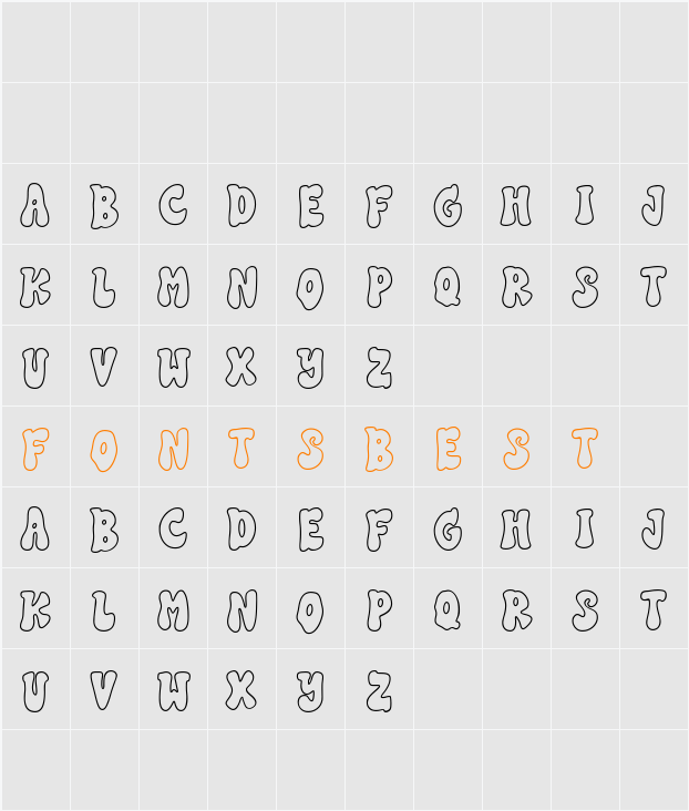 SEVENTIES GROOVY LINE Character Map