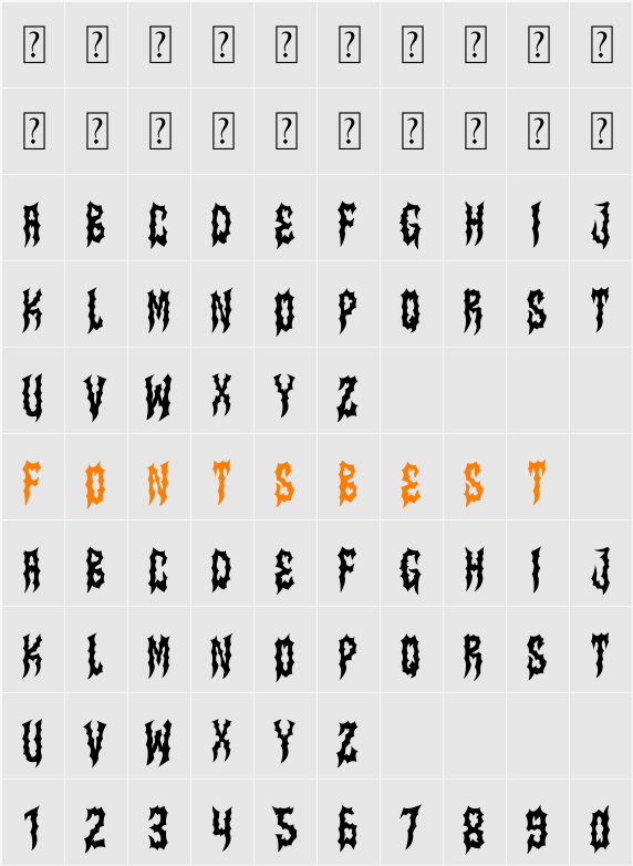 BREAKS Character Map