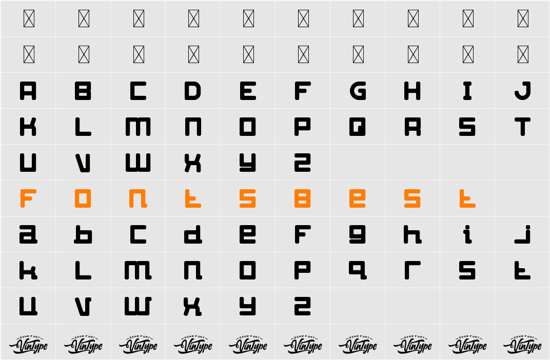 Speed Limit Demo Character Map