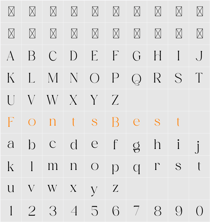 Aurora Magnollia Serif Character Map