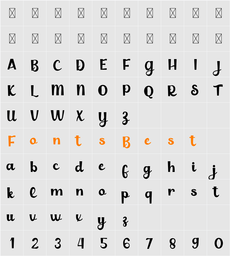 Blinkdate Character Map