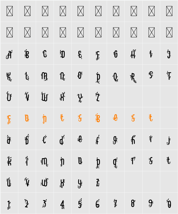 World Madly Tree 2 Character Map