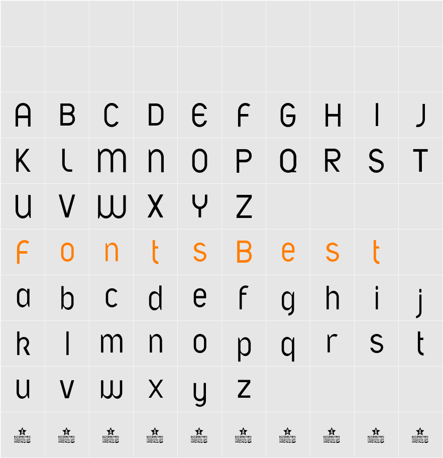 A font LIGHT PERSONAL USE Character Map
