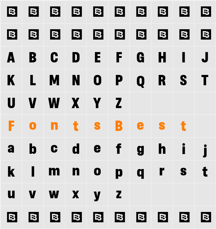 Gibstone Black Character Map