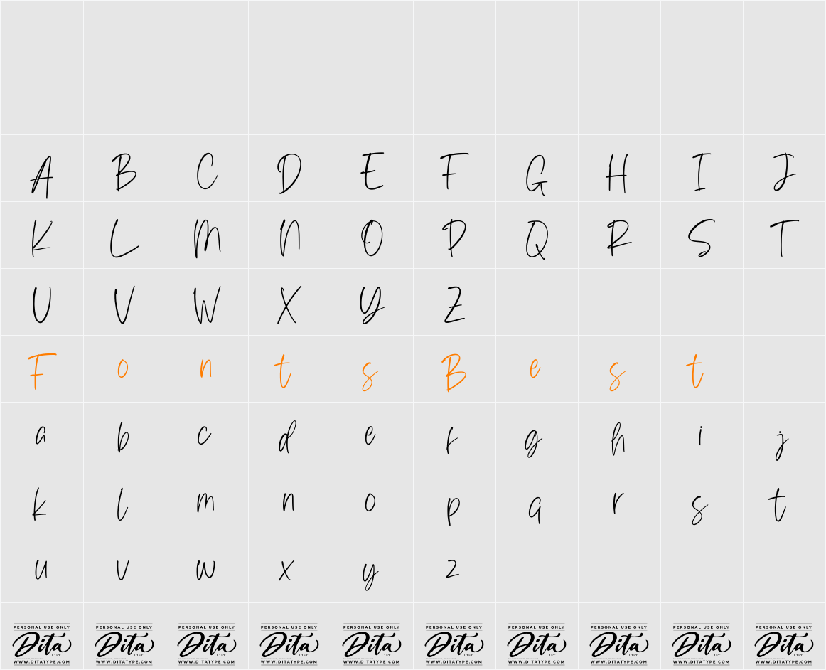 Alisking Personal Use Character Map