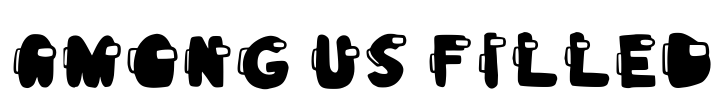 Among Us Filled Font Image