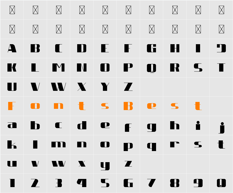 LEGATOR Character Map