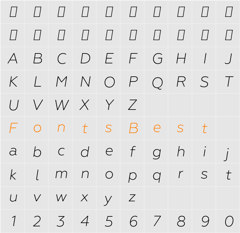 Geoform Character Map