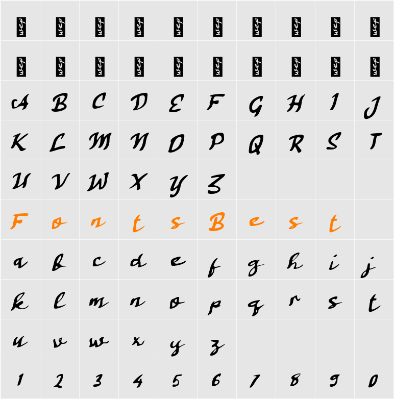 L Layaknya Malam Character Map