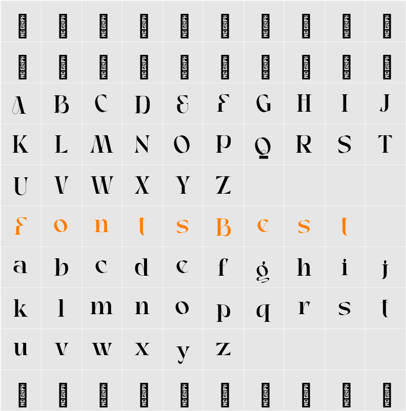 Faghe Modern Character Map