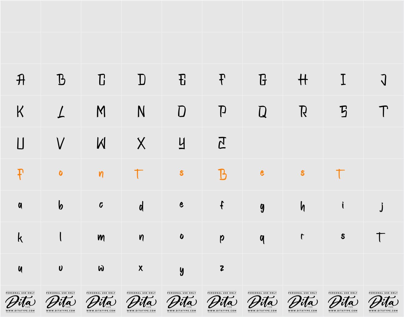 Radiantnexa Personal Use Character Map