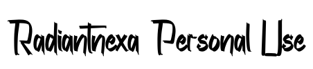 Radiantnexa Personal Use Font Image