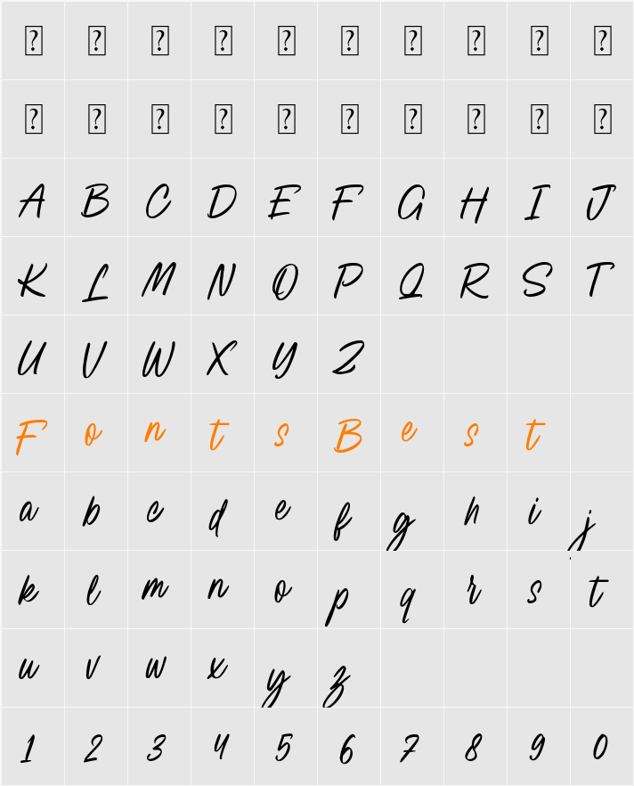 Fabulous Delight Character Map