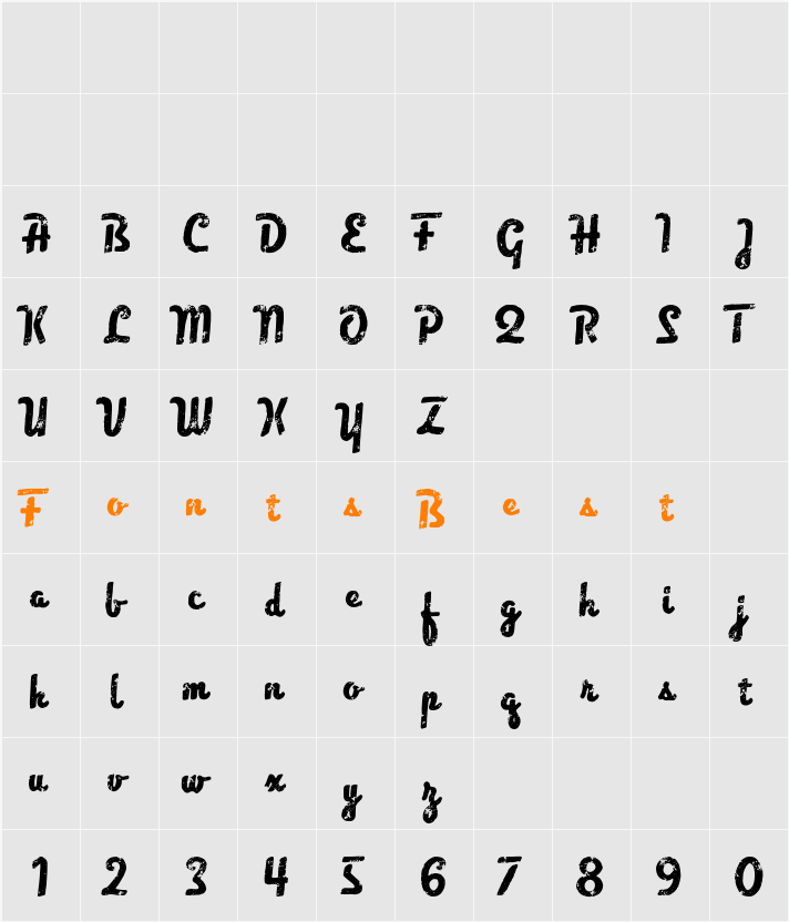 Vilanders Script Character Map