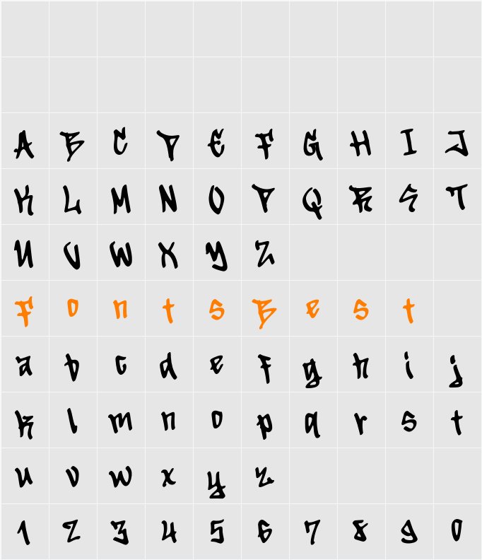 Streat Beat Character Map