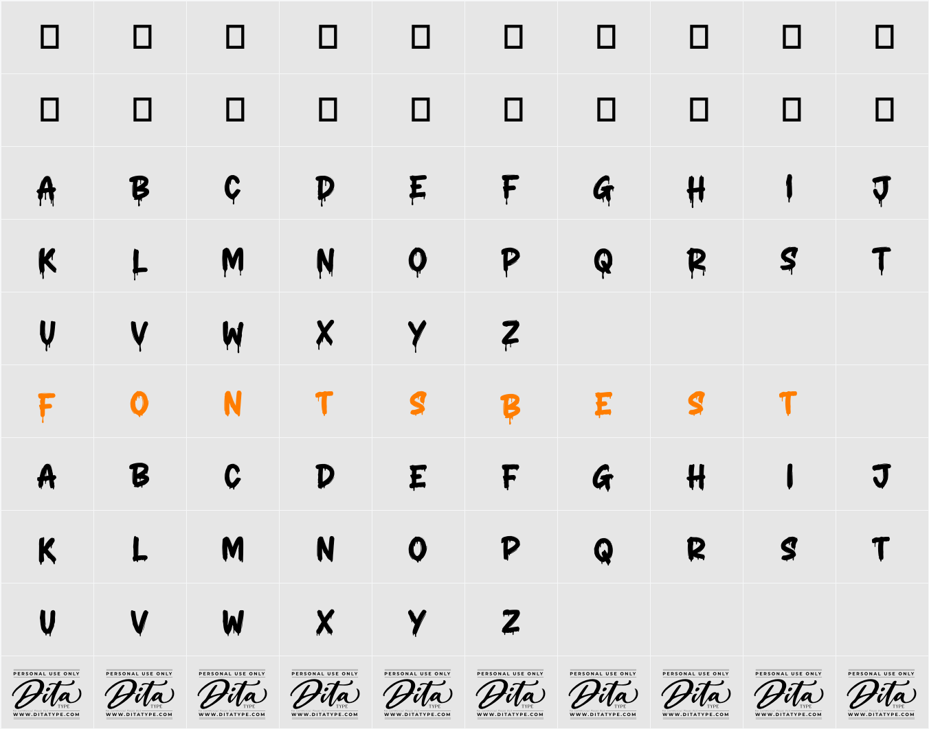 Stay Drips Character Map