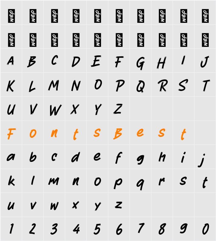 h Huft Character Map
