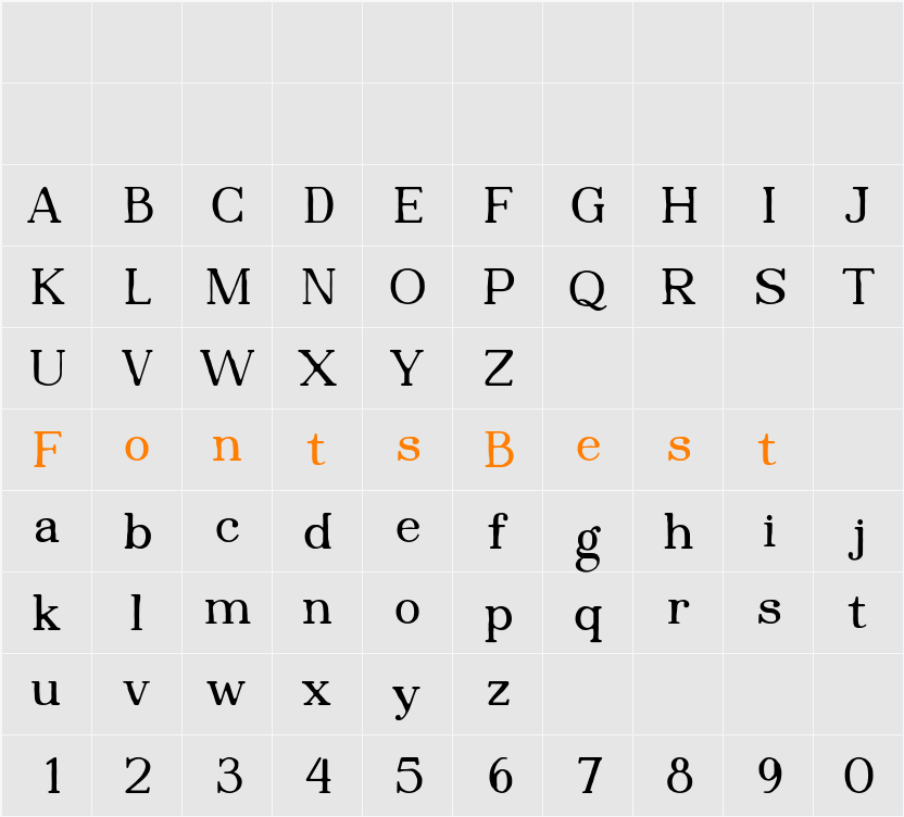 Inktype Character Map