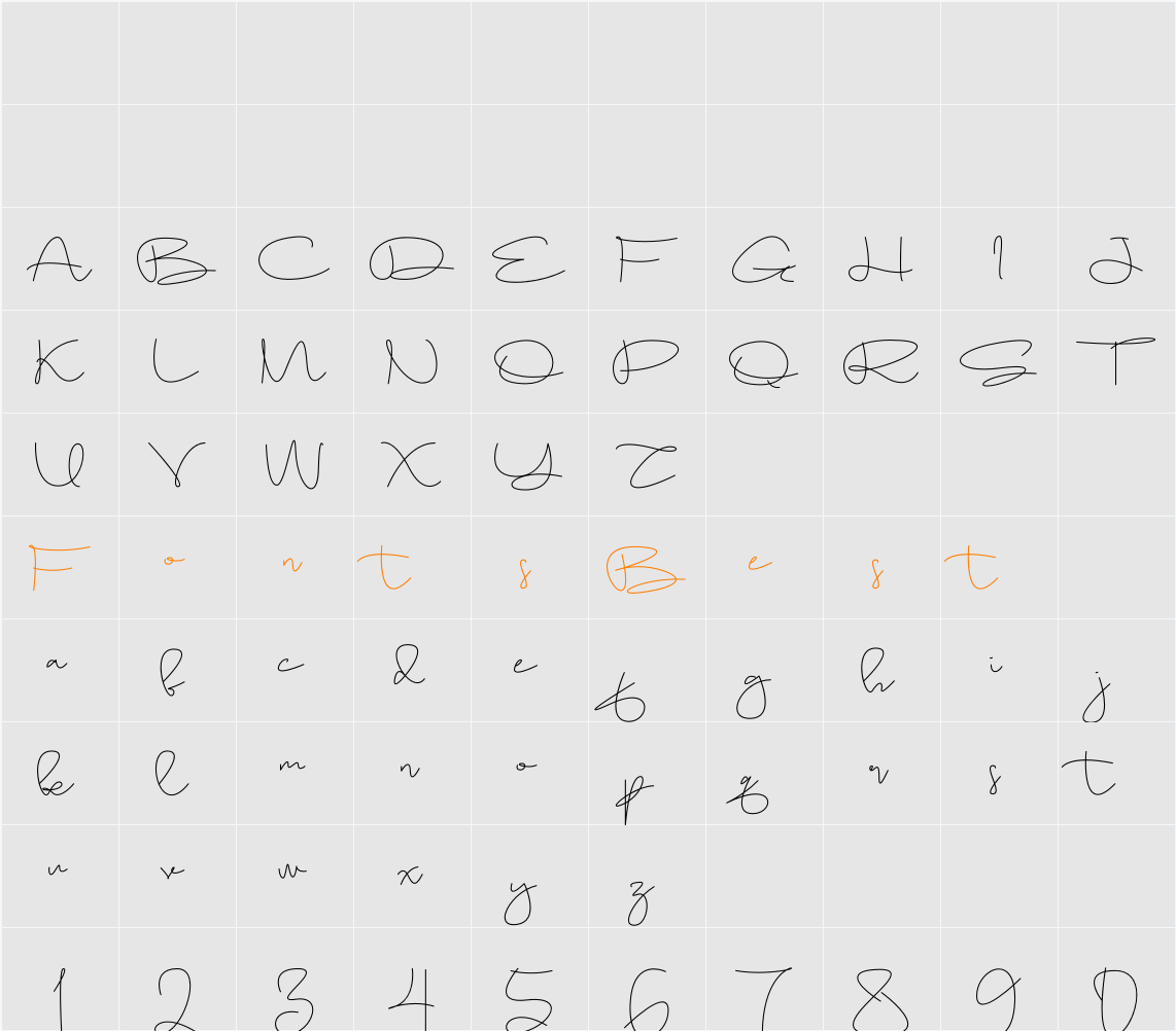 Sameday Character Map