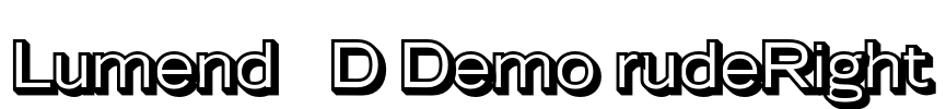 Lumend 3D Demo rudeRight Font Image