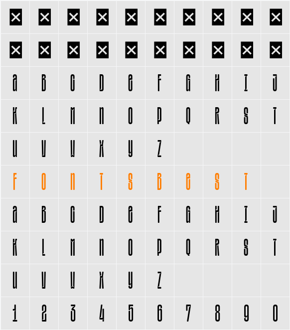 SFT Sushka TRIAL ExtraLight Character Map