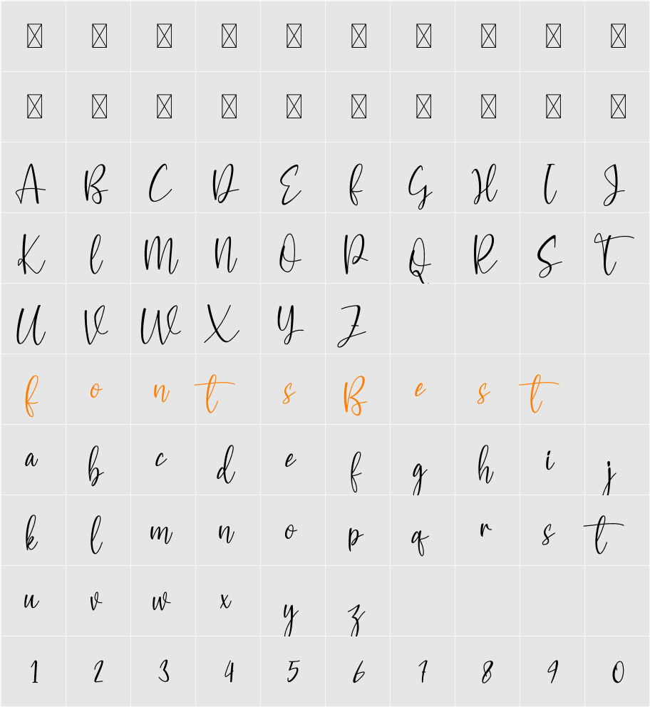 Hello Butter Character Map