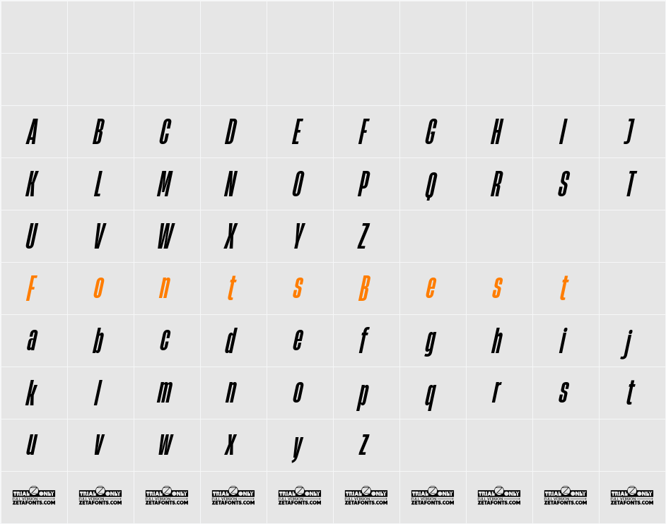 HeadingNow Trial 24 Character Map