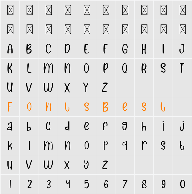 Kids Gefun Character Map