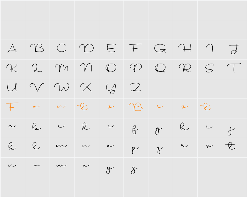 Bhalin Character Map