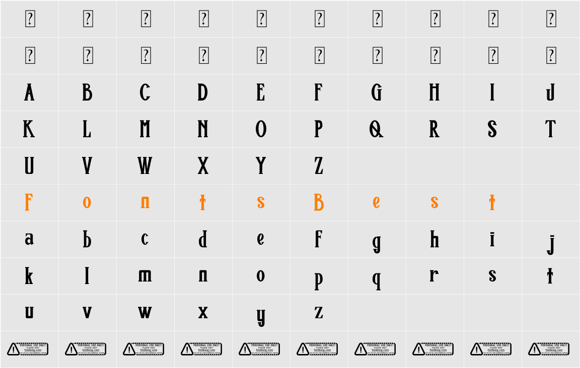 Dr.Stronge Character Map