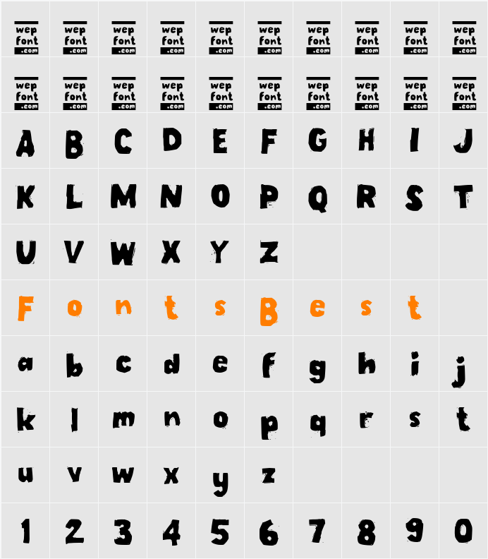 Odang Character Map