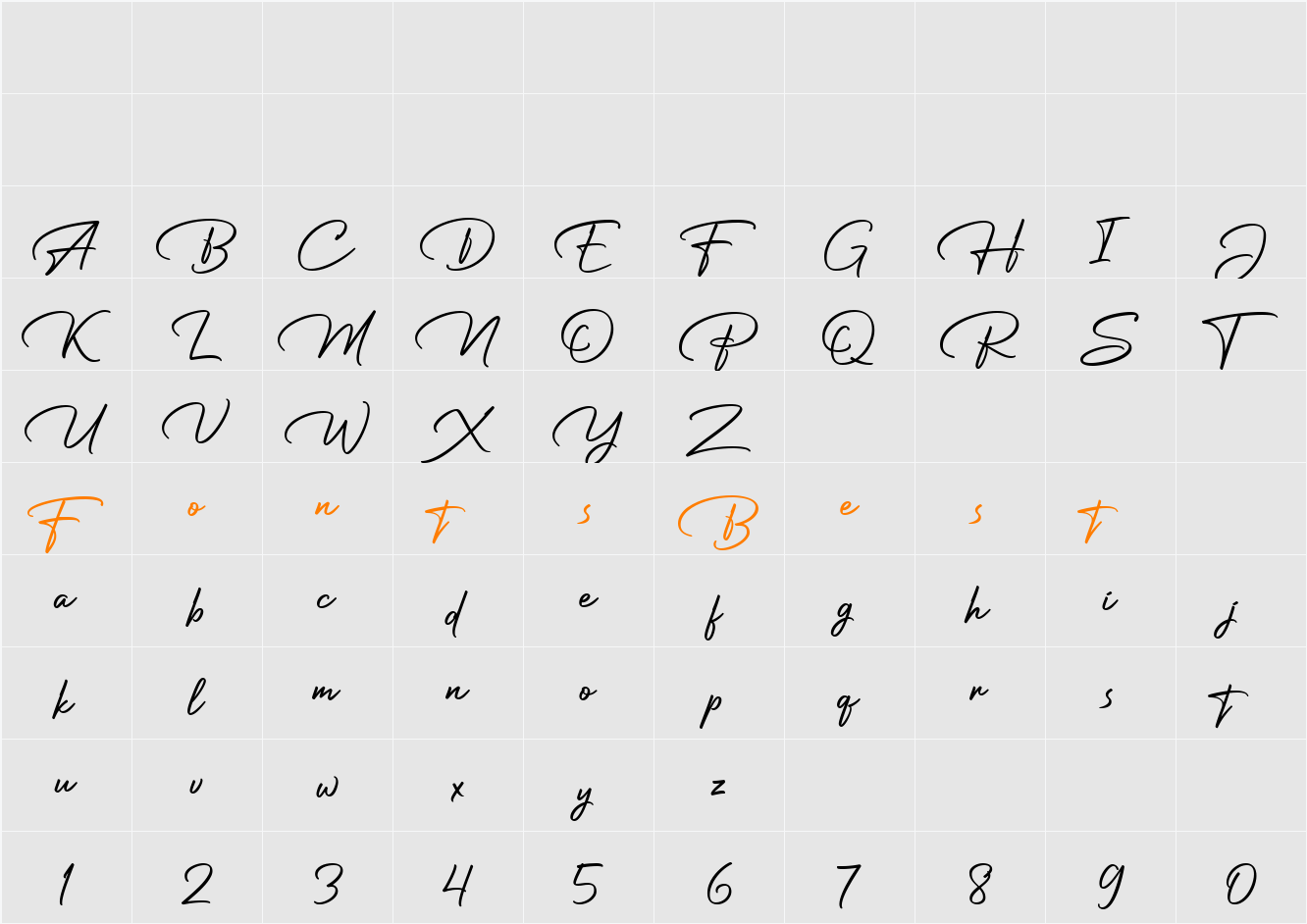 Betterlett Character Map