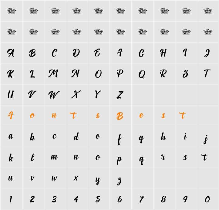 Anthemie Character Map