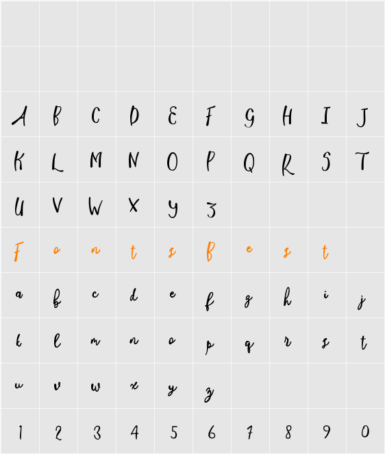 Amelina Script font duo Character Map