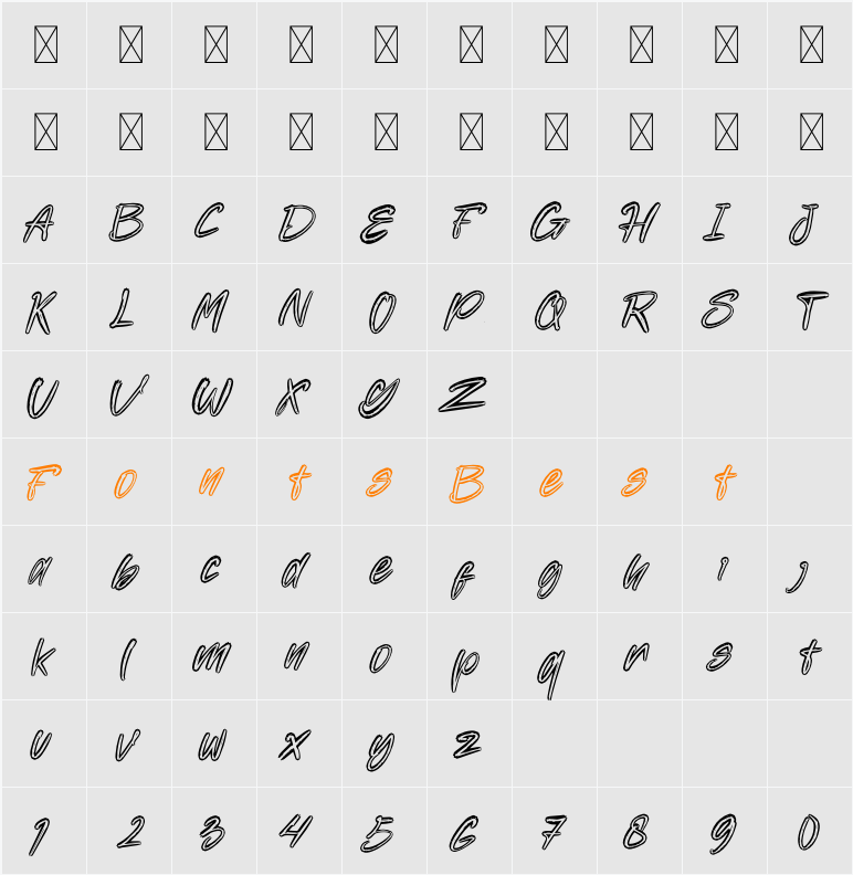 BlackGatte Demo Character Map