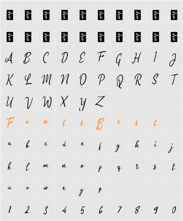 K Kertas Putih Character Map