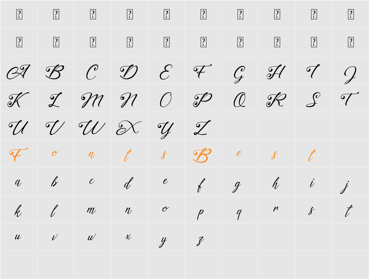akayla Personal Use Only Character Map