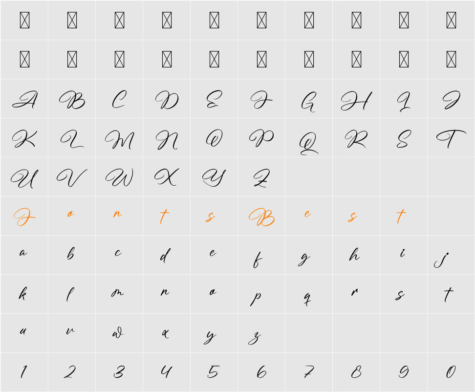 Agmestic DEMO Character Map