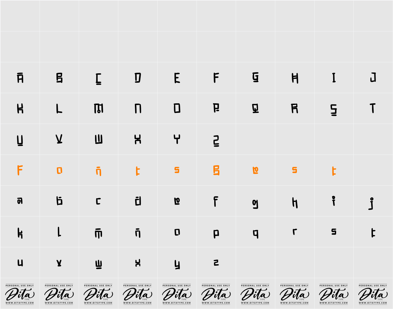 Hangeul Notes Personal Use Character Map