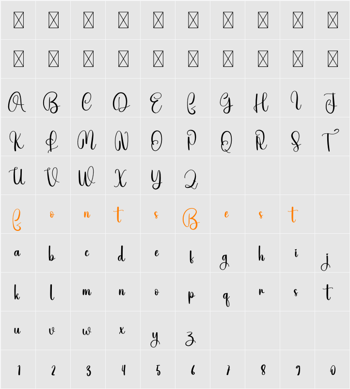 Aloved Character Map