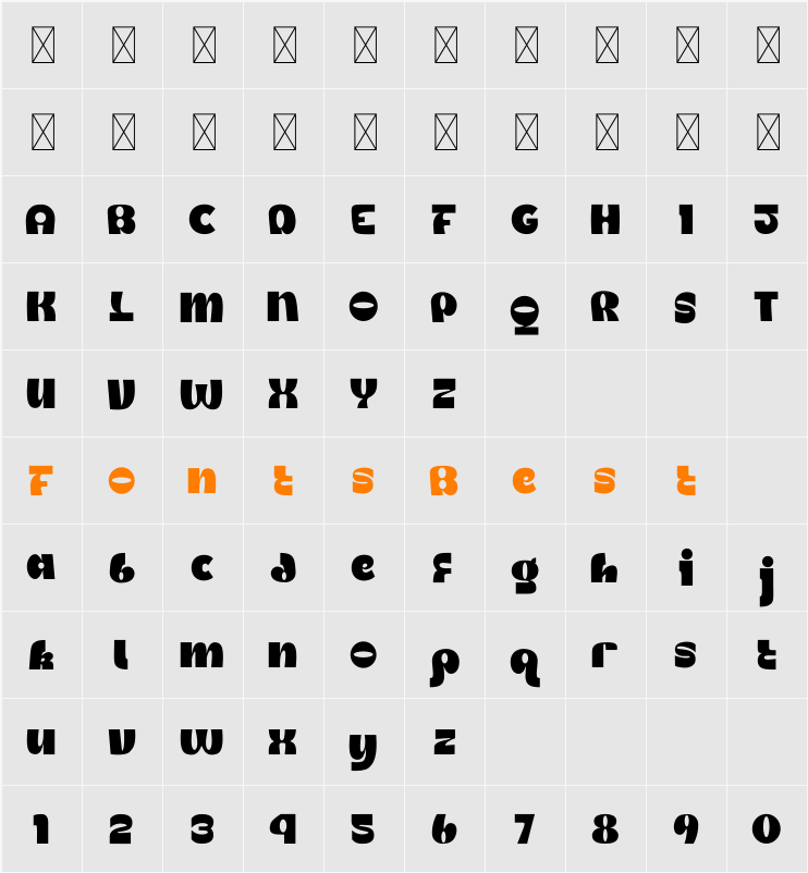 Enjoying Typeface Two Character Map