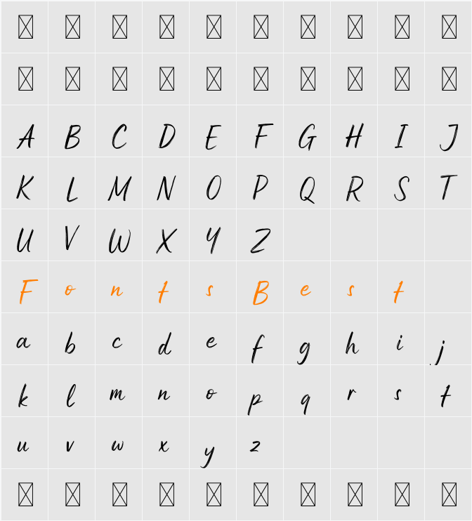 Bomqagi Character Map