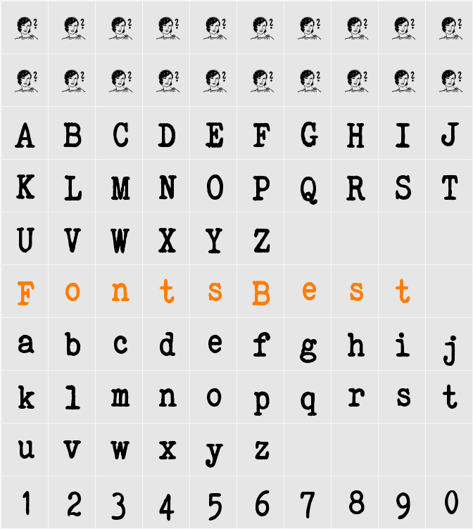 ELEGANT TYPEWRITER Character Map
